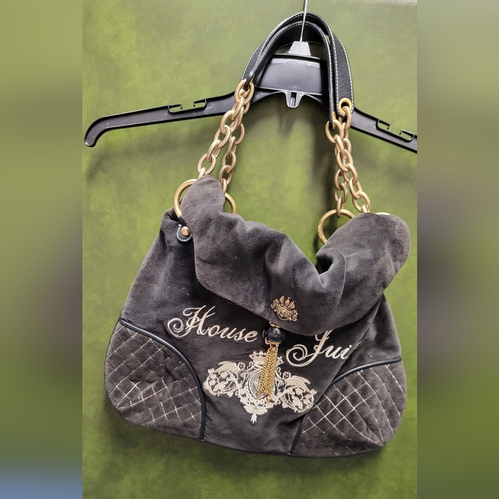 Juicy Couture Black Velour Large Bag